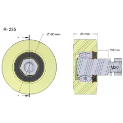 Rolka numer 235 – rolka plastikowa Ø100 mm do maszyn Wuhlmaus | zamiennik Wuhlmaus 000.03.030.00 | producent KiJ