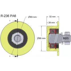 Rolka numer 236 – rolka plastikowa Ø66 mm do maszyn Wuhlmaus | producent KiJ