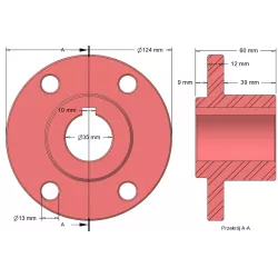 Rolka numer 196a – piasta do rolki żeliwna Ø70 mm do maszyn Wuhlmaus | producent KiJ