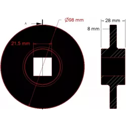 Krążek sortownika płaski Ø98 mm do maszyn Grimme | zamiennik Grimme 088.00846 | producent KiJ