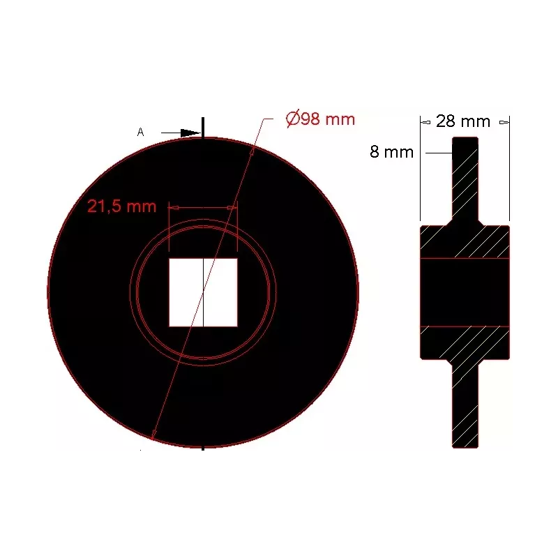 Krążek sortownika płaski Ø98 mm do maszyn Grimme | zamiennik Grimme 088.00846 | producent KiJ