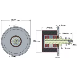 Rolka numer 8a – rolka podporowa stalowo-gumowa Ø100 mm do maszyn Grimme | zamiennik Grimme 088.00324, 200.46340, 200.11197 | producent KiJ