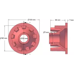 Rolka numer 42 – rolka napędowa żeliwna Ø82 mm do maszyn Grimme | zamiennik Grimme 006.00065 | producent KiJ