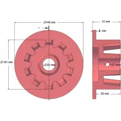 Rolka numer 51 – rolka napędowa żeliwna Ø101 mm do maszyn Grimme | zamiennik Grimme 006.00066, 006.00067 | producent KiJ