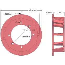 Rolka numer 127 – rolka napędowa żeliwna Ø250 mm, podział 40 mm, do maszyn Grimme | zamiennik Grimme 006.00059, 006.00347, 006.00722 | producent KiJ