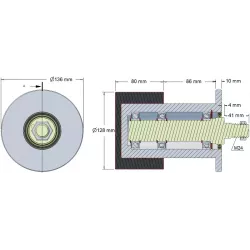 Rolka numer 101 – rolka zwrotna stalowo-gumowa Ø128 mm do maszyn Grimme | zamiennik Grimme 200.09305 | producent KiJ
