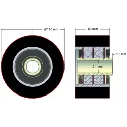 Rolka numer 185 – rolka stalowo-gumowa Ø110 mm do maszyn Holmer | zamiennik Holmer 1130010045 | producent KiJ