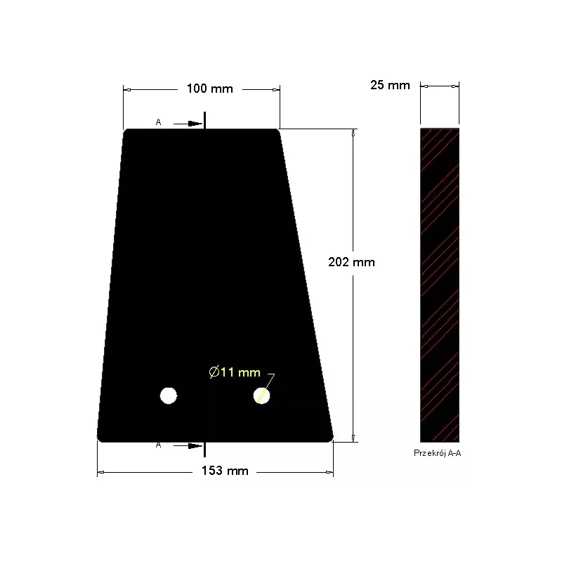 Guma wyciągania przymusowego – element gumowy do maszyn Holmer | zamiennik Holmer 1054023786, 1054019884, 1054011451 | producent KiJ