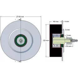 Rolka numer 7 – rolka podporowa stalowo-gumowa Ø120 mm do maszyn Grimme | zamiennik Grimme 200.11805 | producent KiJ