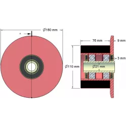 Rolka numer 23 – rolka podporowa stalowo-gumowa Ø110 mm do maszyn ROPA | zamiennik ROPA 252066 | producent KiJ