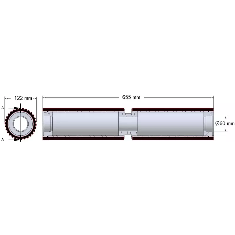 Rolka numer 277 – rolka stalowo-gumowa Ø122 mm do maszyn Ploeger | zamiennik Ploeger 184.221.00 | producent KiJ