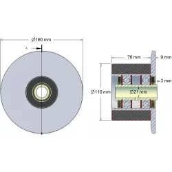 Rolka numer 23H – rolka podporowa stalowo-gumowa Ø110 mm do maszyn Holmer | zamiennik Holmer 1130020688 | producent KiJ