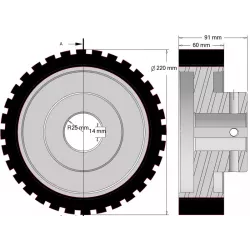 Rolka numer 333 – rolka Ø220 mm do maszyn Wuhlmaus | producent KiJ
