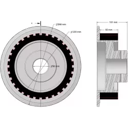 Rolka numer 334 – rolka Ø220 mm do maszyn Wuhlmaus | producent KiJ