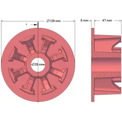 Rolka numer 27 – rolka prowadząca żeliwna Ø103 mm do kombajnu ziemniaczanego Anna Z644 | zamiennik Anna 5644-60-005, 090.60.013.02 | producent KiJ