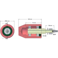 Rolka numer 31 – rolka prowadząca Ø64 mm do maszyn Grimme | zamiennik Grimme 20006349 | producent KiJ