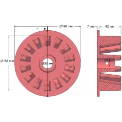 Rolka numer 76 – rolka napędowa żeliwna Ø158 mm | producent KiJ