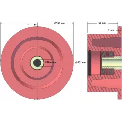 Rolka numer 121 – rolka podporowa Ø128 mm do maszyn Grimme | zamiennik Grimme 200.49508 | producent KiJ