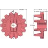 Rolka numer 123 – rolka napędowa żeliwna Ø176 mm, podział 42 mm, do kombajnu ziemniaczanego Anna Z644 | zamiennik Anna 564438002 | producent KiJ