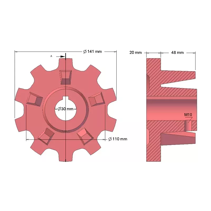 Rolka numer 126 – rolka napędowa żeliwna Ø110 mm, podział 40 mm | producent KiJ