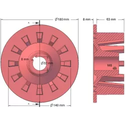 Rolka numer 130 – rolka napędowa żeliwna Ø140 mm, podział 40 mm, do maszyn Grimme Europa Standard | zamiennik Grimme 006.00089 | producent KiJ