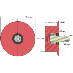 Rolka numer 144 – rolka zwrotna żeliwna Ø110 mm | zamiennik 6.33.00-2 | producent KiJ