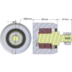 Rolka numer 268 – rolka podporowa stalowa Ø80 mm do maszyn AVR | zamiennik AVR 3102.15.20 | producent KiJ