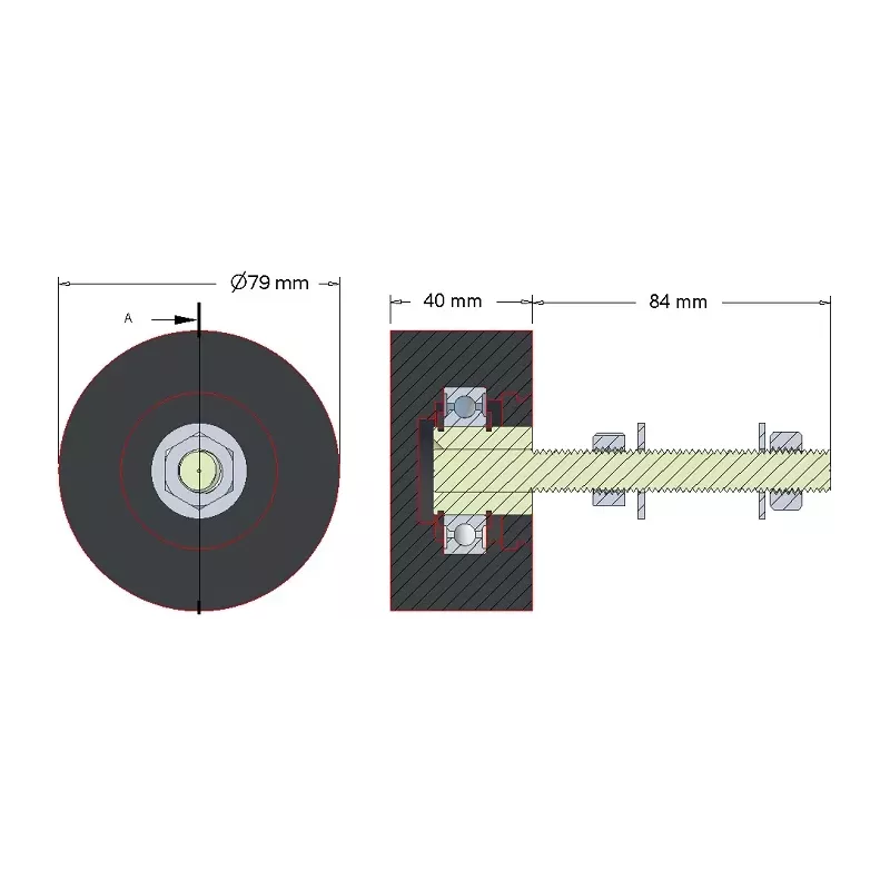 Rolka numer 180 – rolka gumowa Ø80 mm | producent KiJ