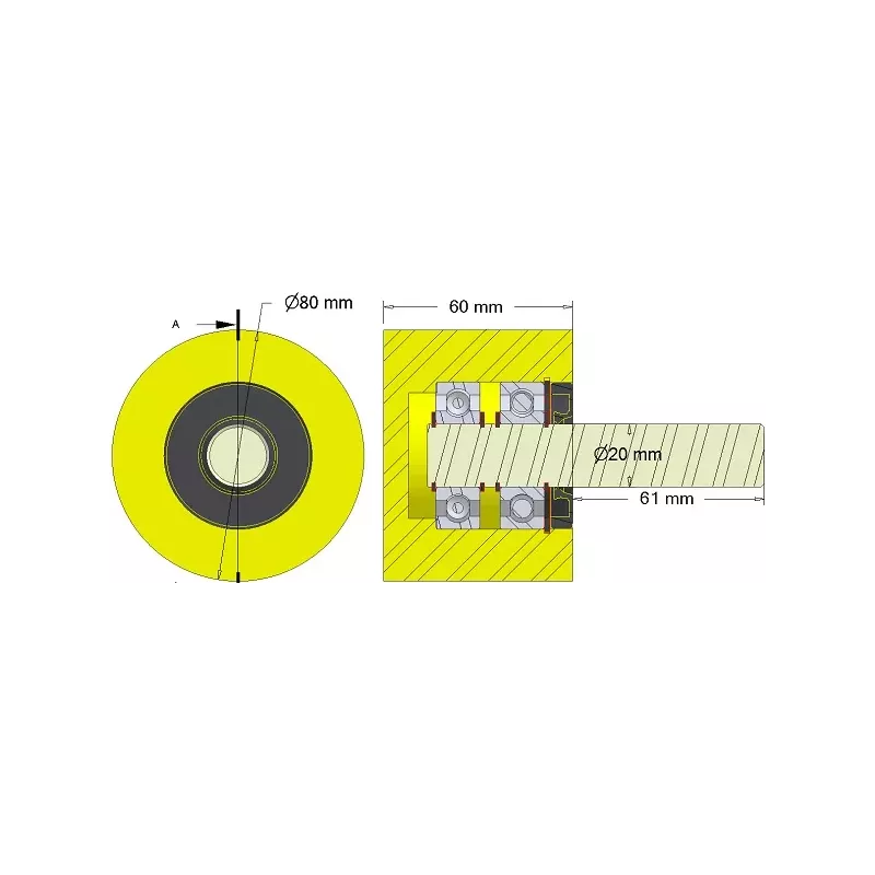 Rolka numer 283 – rolka podporowa plastikowa Ø80 mm do maszyn Dewulf | zamiennik Dewulf 2660001B | producent KiJ