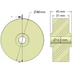 Rolka numer 295 – rolka podporowa plastikowa Ø80 mm do maszyn Dewulf | zamiennik Dewulf 2660222 | producent KiJ
