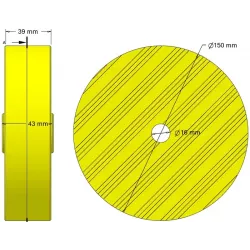 Rolka numer 318 – rolka plastikowa Ø150 mm do maszyn Guaresi | zamiennik Guaresi P7755190000 | producent KiJ