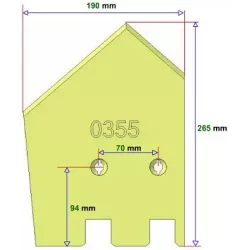 Lemiesz lewy 6-190-265L – lemiesz do kombajnów ziemniaczanych Grimme | zamiennik Grimme 089.00355 | producent KiJ
