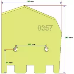 Lemiesz prawy 6-235-265P – lemiesz do kombajnów ziemniaczanych Grimme | zamiennik Grimme 089.00357 | producent KiJ