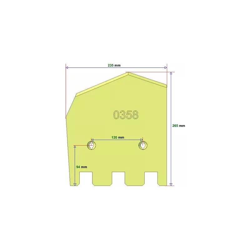 Lemiesz lewy 6-235-265L do kombajnu ziemniaczanego Grimme | zamiennik Grimme 089.00358 | producent KiJ