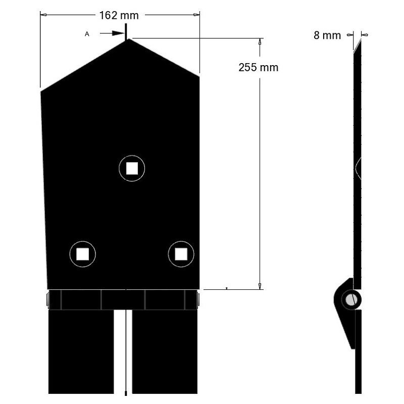 Lemiesz lewy 8-162-255L – lemiesz do kombajnów Wuhlmaus | zamiennik Wuhlmaus 0000213100 | producent KiJ