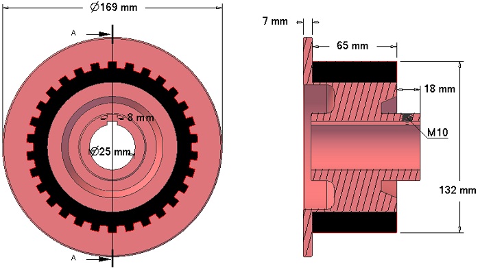 Flanged drive roller